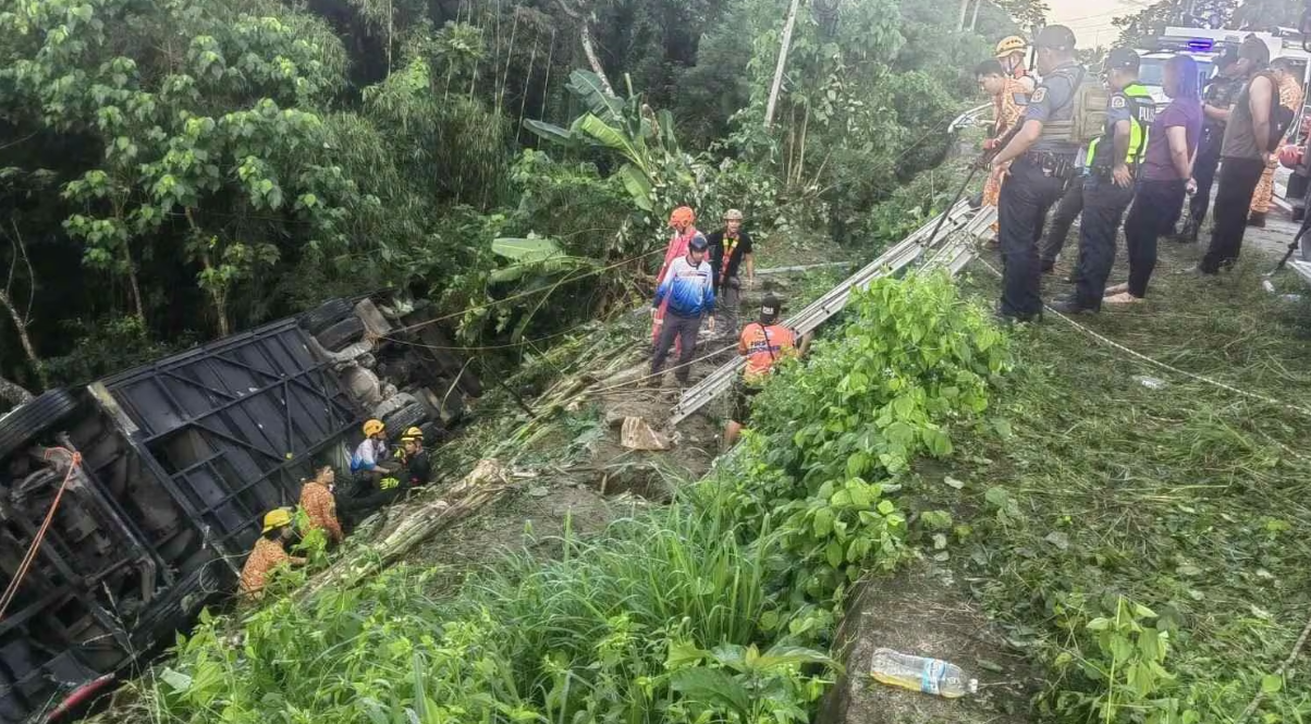 Four dead, 23 injured after a passenger bus plunges into ravine in Camarines Sur